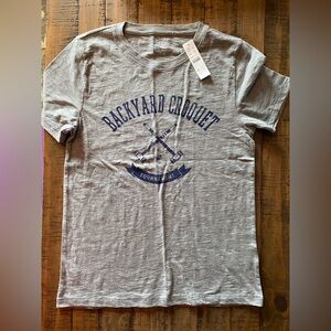 J. Crew Heather Gray Backyard Croquet T-Shirt